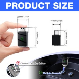CarPlay & Android Car Wireless Adapter, 2 in 1 Carplay Wireless Adapter with Type-C Adapter, Mini Wireless Carplay Adapter Android, Plug & Play Wireless Android Car Adapter for iOS 10+ Android 11+