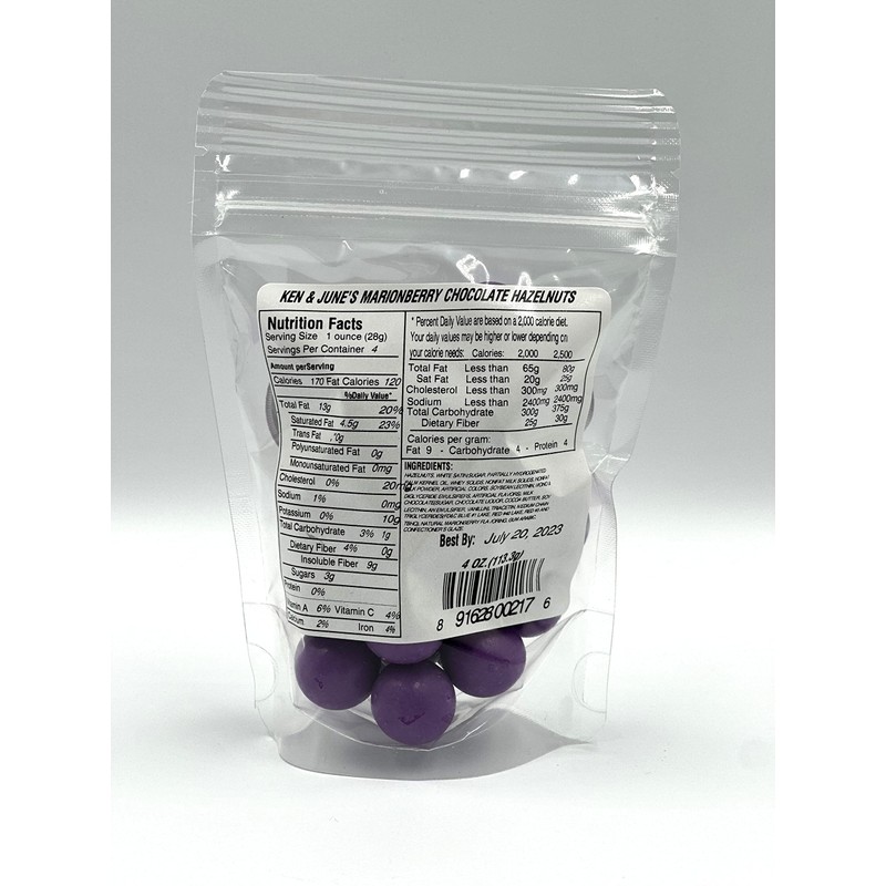 Marionberry Chocolate Coated Hazelnuts - 4oz
