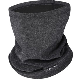 YANIKY Loop Scarf Multifunctional Scarf Windproof Tube Scarf Neck Warmer Men's Ski Face Protection Neckerchief Thermal Fleece Sports Scarf Neck Warmer for Skiing Cycling Jogging, gray