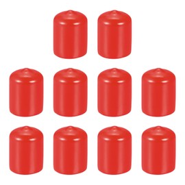 DMiotech 10 Pack 17mm ID Red Screw Thread Protectors Rubber End Caps Bolt Covers for Screw Bolt Furniture Pipe