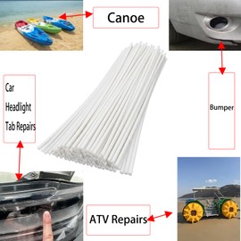 40pcs white Polypropylene (PP) Plastic Welding Rods - 1/8 Inch Diameter (3mm) Round Sticks,16"Long Plastic Repair Welding Rods for Car Bumper, Headlight, Kayak, ATV, Automotive Plastic Repair
