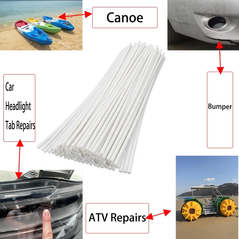 40pcs white Polypropylene (PP) Plastic Welding Rods - 1/8 Inch