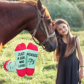 Zmart Funny Horse Gifts For Girls Teenager Horse Gifts For Kids Equestrian Gifts, Horse Socks For Girls 7-10 Years