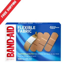 Band-Aid Brand Flexible Fabric Adhesive Bandages, 100 Count