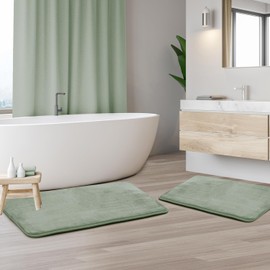 Clara Clark Bathroom Rugs, Velvet Memory Foam Bath Mat, Non-Slip Bath Rugs, Machine Wash, Dries Quickly, Ultra Soft Plush Bath Mats for Bathroom,