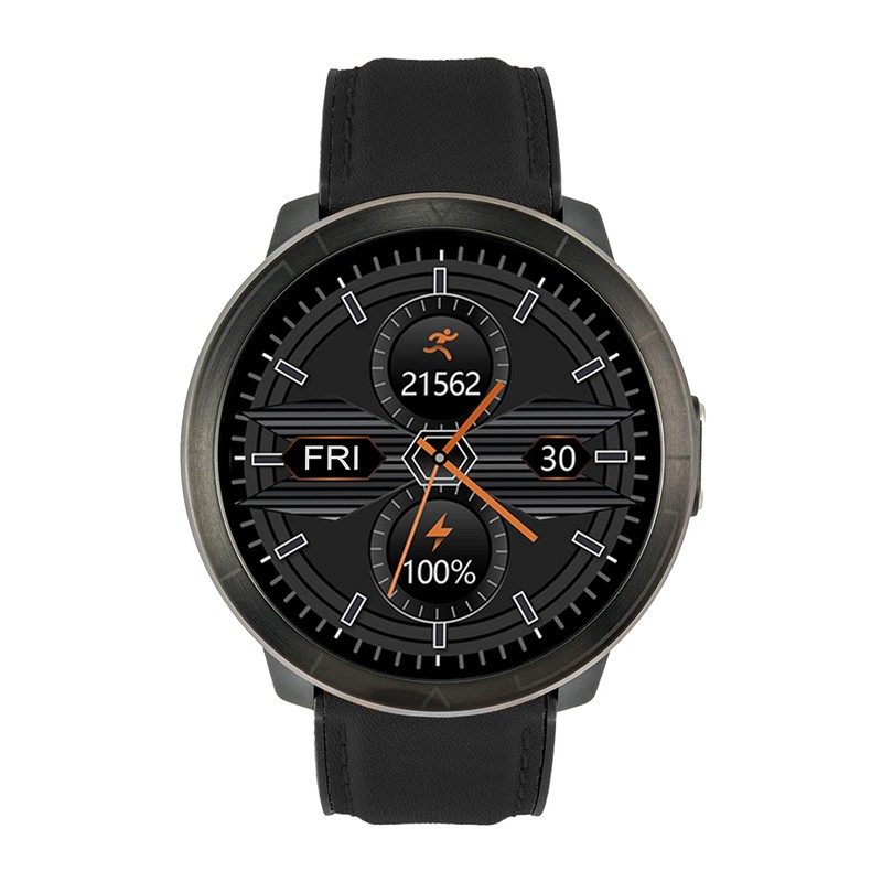 WATCHMARK Smartwatch WM18 Black Leather, Black, Casual