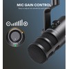 MAONO USB Dynamic Microphone, Podcast Recording Microphone with Gain Knob,