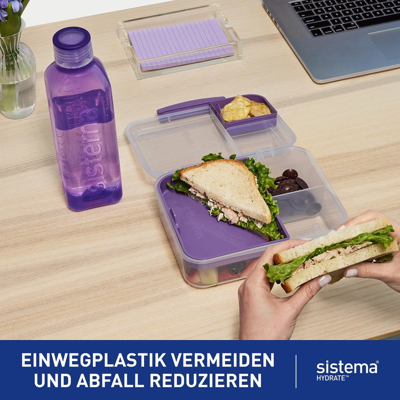 Sistema Square Water Bottle 1L | BPA Free Water Bottle