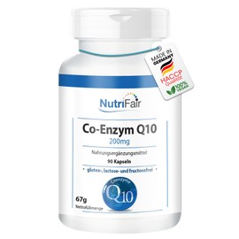 Nutrifair Co-Enzyme Q10 200 mg, 90 Capsules, High Dosage, High Dose, 100% Vegan, German Production & Laboratory Test