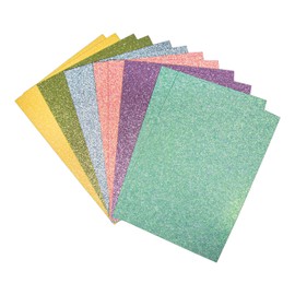 Rayher 67364000 Carta Glitterata, Formato A5, Autoadesiva, 14.8 X 21 cm, 130 G/M2, 6 Colori Assortiti, Mix Pastello, 12 Fogli, Per Lavori Creativi E Hobbistica