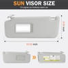 Left Driver Side Gray Sun Visor with Vanity Light Fit