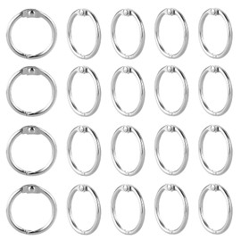 Pack of 20 Binder Rings, 15 mm, Book Binding Rings, Binder Rings, Index Cards Ring, Metal Loose Leaf Connector, for Scrapbook Album Crafts, Memo Tray and Key Rings (Silver)