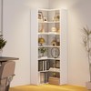 oneinmil Bookcase 6 Tiers with Baffles, Large Corner Bookshelf, 23.62"