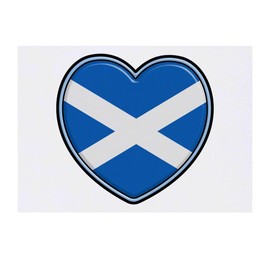 'Scotland Flag Heart' Temporary Tattoo - Water Resistant, Skin-Safe, Non-Toxic Transfer (TO00060047)