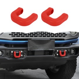 RT-TCZ Tow Hook Covers - Bumper Tow Hook Rubber Protector Exterior Accessories for Ford Bronco 2021-2025 (Style B, Red)