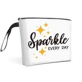 Qoqxjodd Sparkle Every Day Makeup Bag, Birthday Friendship Gifts for Daughter Sister Women, Inspirational Gifts, Travel Makeup Bag Zipper Pouch - HZT02