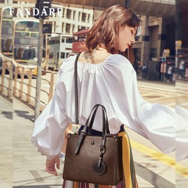 FANDARE Women's Handbag Tote Bag Shoulder Bags PU Leather Shoulder Bag Carry Bag Multifunctional Handbag for Work School Shopper Travel, brown, Fashionable