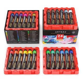 Arteza Set 24 Tubos Pinturas Acrilicas Colores Surtidos 22ml Arteza