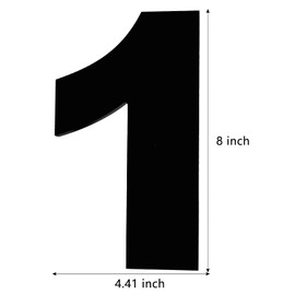 8 Inch Large House Numbers, Black Modern Home Address Signage for Outside, Wide Style & Never Rust, Number 1