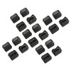 20 Pcs Chair Leg Floor Protector Rectangular Transparent Black Felt