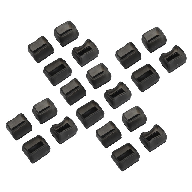 20 Pcs Chair Leg Floor Protector Rectangular Transparent Black Felt