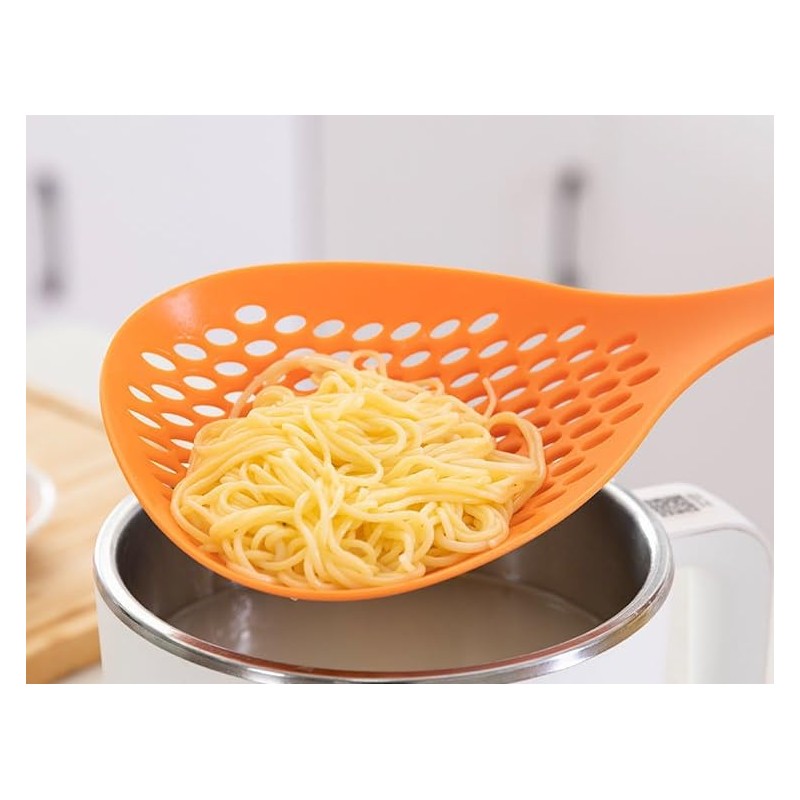 Skimmer Spoon with Handle - Large Straining Spoon - Plastic