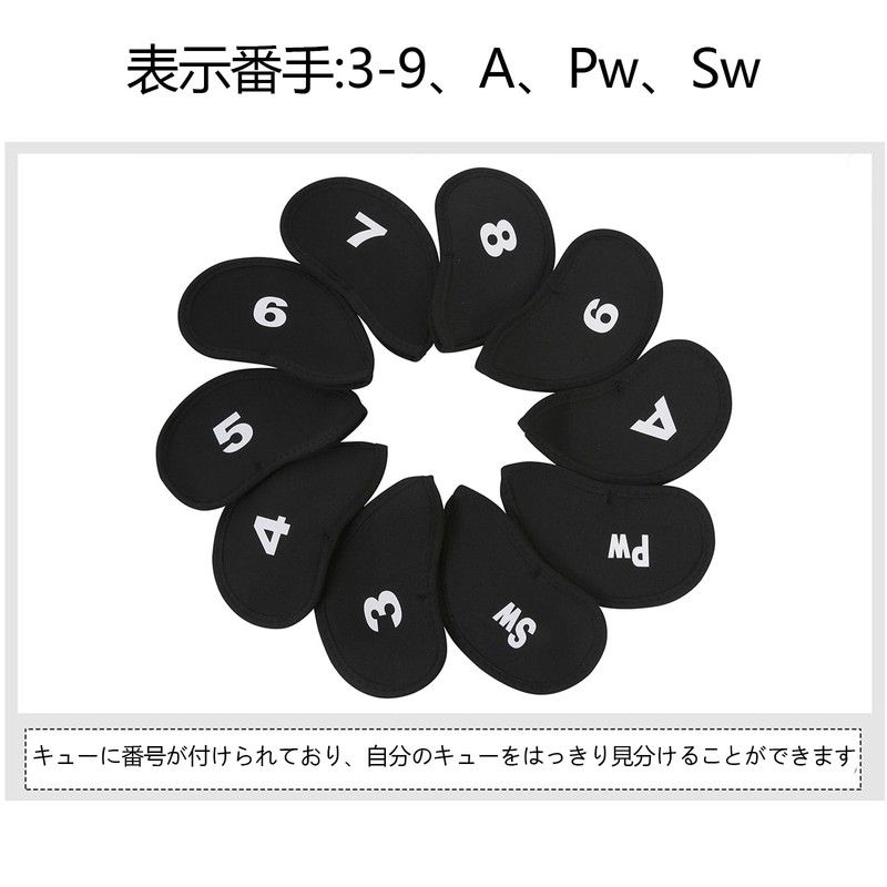 SZSL Golf Iron Covers Head Covers (3-9, A, Pw, Sw)