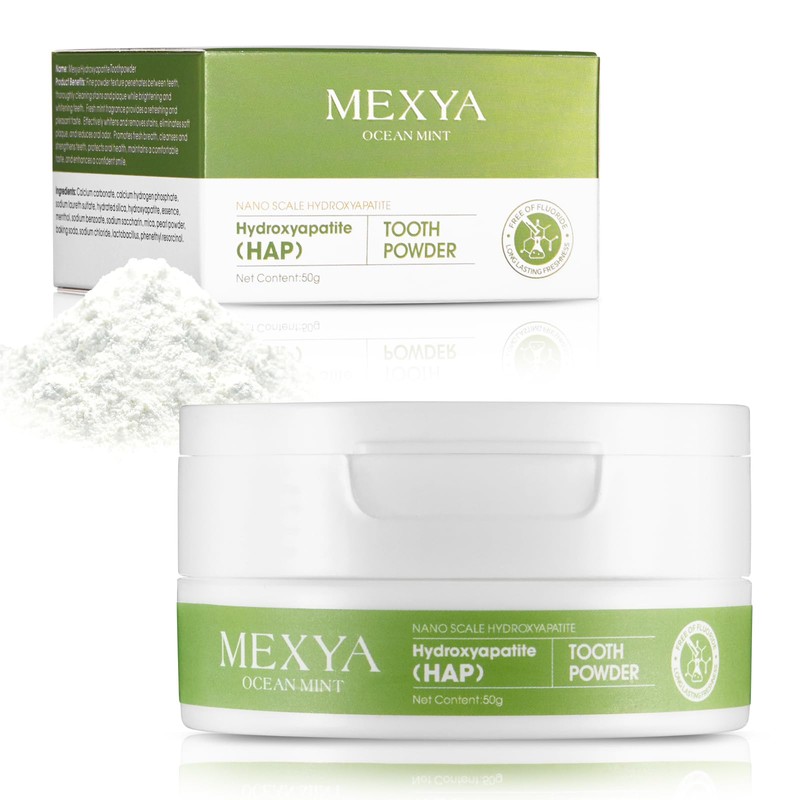 Hydroxyapatite Tooth Powder, Fluoride-Free Whitening, Ocean Mint, 50g | Helps
