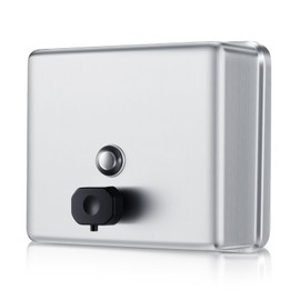 Maxdot 47oz/1400ml Extra Large Stainless Steel Soap Dispenser Wall Mount with Corrosion Proof Lining and Anti-Leak Pump, Refill Indicator Window, Top Fill Commercial Home Office Bathroom Accessory