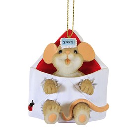 Roman Charming Tails Mouse in Envelope Ornament 3 Inch Multicolor