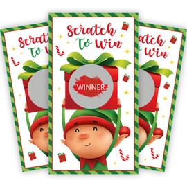 60Pcs Christmas Scratch Off Cards Elf Christmas Game Scratch Cards Elf Xmas Scratch Off Game Cards for Winter Holiday Party Games Teacher Reward Cards Blank Gift Certificates Supplies