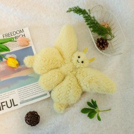 Apricot Lamb Butterfly Plush Stuffed Animals for Kids, Soft Cute Plushies Toys for Baby Girl and Boy, Fluffy Butterfly Yellow 9.5 Inches