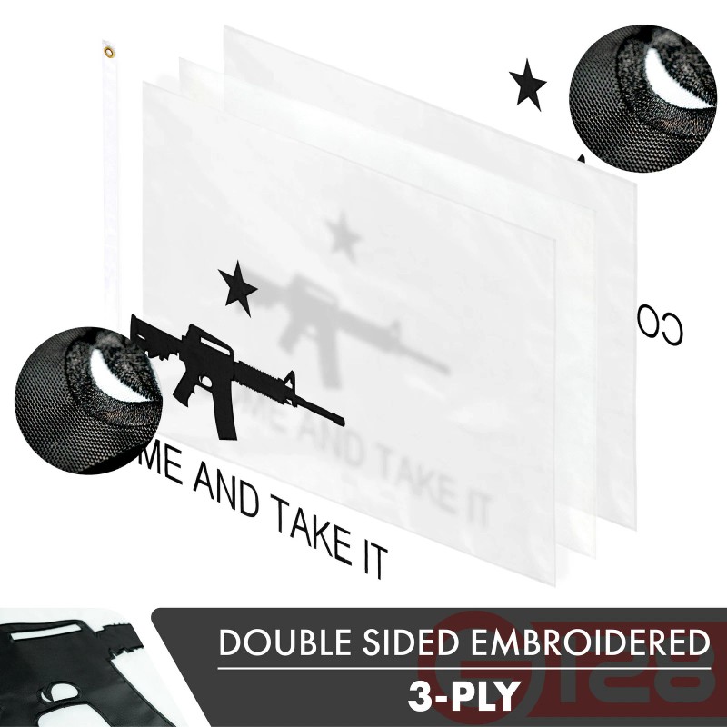 Come and Take It (Rifle) Flag 3x5FT 2-Pack Double-sided Embroidered