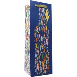 Jillson Roberts Wine Bottle Gift Bags with Holographic Accents, Party Favor Totes, Lightning, 12 Count
