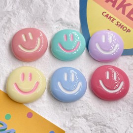JarThenaAMCS 12Pcs Pastel Smiling Face Refrigerator Magnets Colorful Happy Face Strong Fridge Magnets Cute Magnetic Stickers for Classroom Home Kitchen Locker Office Supplies