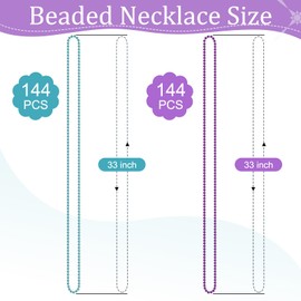 Ecally 288 Pcs Purple and Teal Beaded Necklaces, 33" Suicide Prevention Awareness Beads Necklaces Bulk for Suicide Prevention Awareness Day Inspirational Favor Charity Event