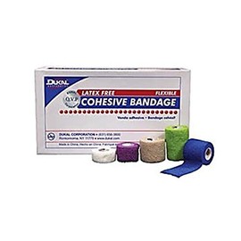 Dukal DUK 8046ASLF Cohesive Bandage, Latex Free, Non-Sterile, Assorted Colors, 4" Width, 5 Yards (Pack of 18)