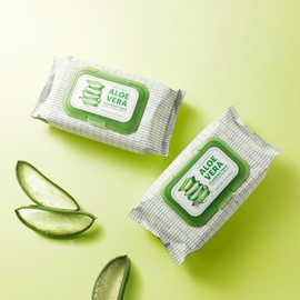 Nature Republic (현대Hmall)네이처리퍼블릭 1+1 수딩 앤 모이스처 알로에베라 클렌징 티슈 (총 160매) (NowhereHmall) Nature Republic 1+1 Soothing and Moisture Aloe Vera Cleansing Tissue (Total 160 Sheets)