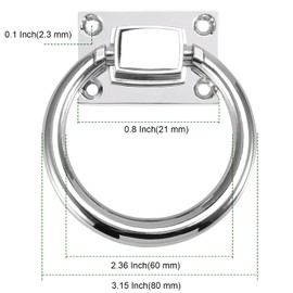 PINGEUI 6 Packs 80 mm Chair Back Drop Pulls Handle, Modern Chair Pull Rings with Mounting Screws, Ring Pull Handle for Chairs, Cabinets, Doors, Silver