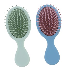 Healvian 2PCS Portable Hair Styling Comb Set Small Cushion Hairbrush for Women Detangling and Massage Function for Home Use