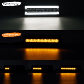 Aexploer Front Turn Signal LED Lights Running Lamps Compatible with F100 1980-1983,for F150/F250/F350/Bronco 1980-1986,White as Parking Light,Amber Yellow LED as Turn Signal Smoked Lens