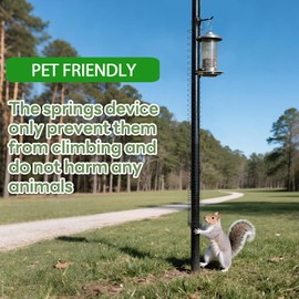 Squirrel Proof Spring Device 2 PCS, Metal Squirrel Baffle Barrier Spring Guard, Hanging Spring Type Coil Garden Accessories for Outdoor Bird Feeder Poles Protects