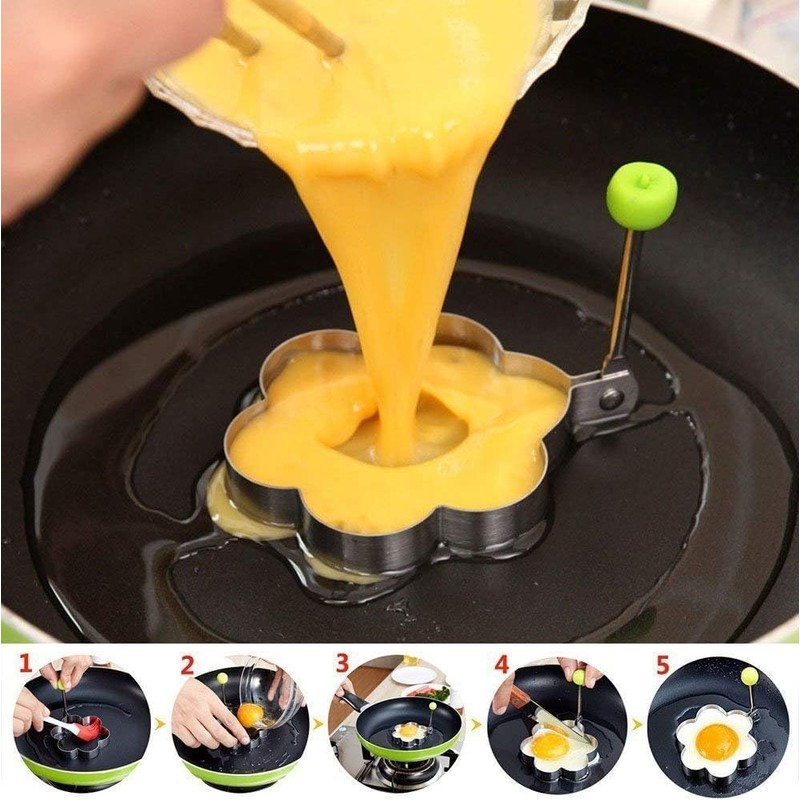 Stainless Steel Egg Shaper Cooking Kitchen Tools Pancake Mold, 6Pcs