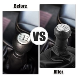 ACROPIX Gear Lever Stick Shifter Handle 5 Speed Manual Gear Stick Shift Knob Transmission with Dust Cover Fit for VW Passat - Pack of 1 Silver Tone