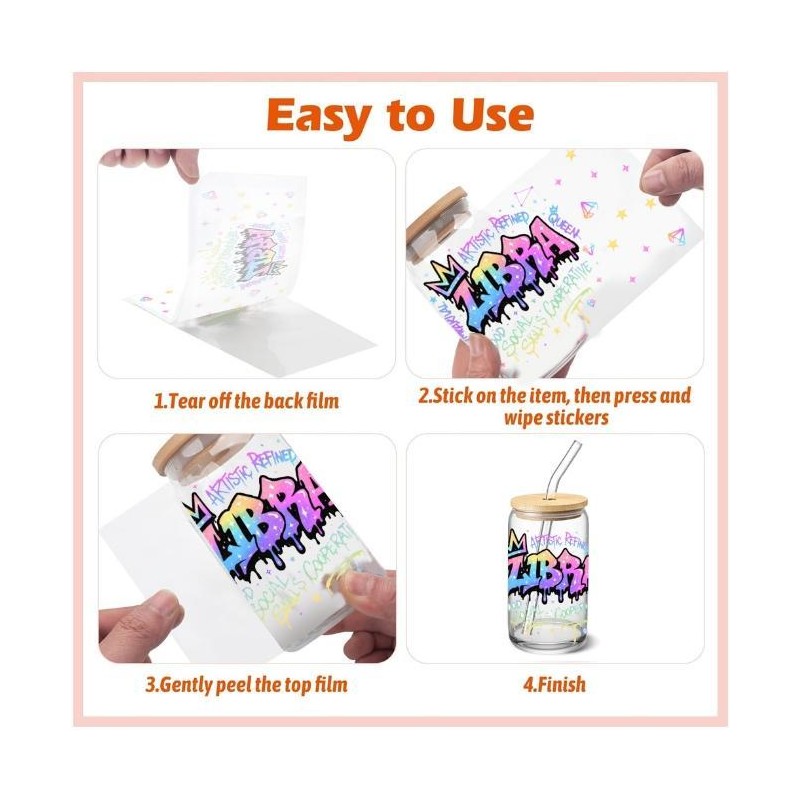 Pretty 12 Zodiac UV DTF 16oz Cup Stickers for DIY