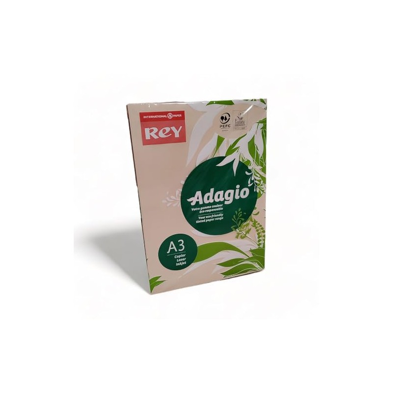 Rey Adagio A3 80gsm (500 Sheets) Salmon Paper - for