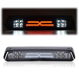 GRAND ORANGE Brake Light Compatible with 04-08 Ford F150 / Fit Ford Explorer Sport Trac 2007-2010 / Ford Lobo 2004-2008 / Lincoln Mark LT 06-08 Tail Light Assembly Smoked Lens Chrome Housing