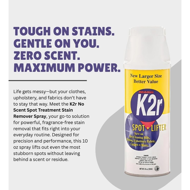 K2r No Scent Spot Treatment Stain Remover 10 oz Spray