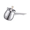 Traditional Greek Coffee Pot with Long Handle for Cafe, Silver,