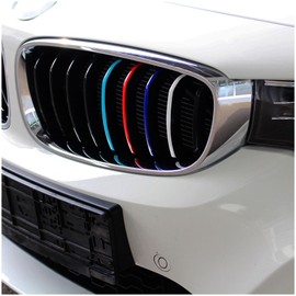 6-40 Piece Car Sticker Set for Front and Radiator Grille Finest Folia Film Decorative Stripes (K005 Dark Blue Light Blue Red White)